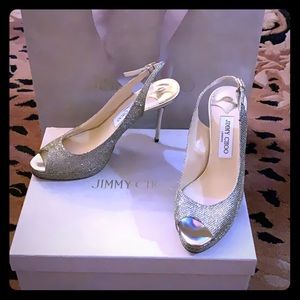 Brand New Jimmy Choo 7.5 Bronze Platform Heels!